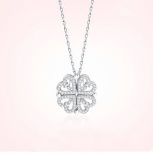 Four leaf clover heart necklace
